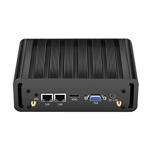 Sin Ventilador Mini PC I5 5200U 8 GB de RAM 128 GB SSD 2X Puertos Serie RS232 Nic Dual HDMI VGA 4xUSB3.0 WiFi Windows Linux Ubuntu (Bundle : 4GB RAM 128GB SSD, Color : I3 5005U)