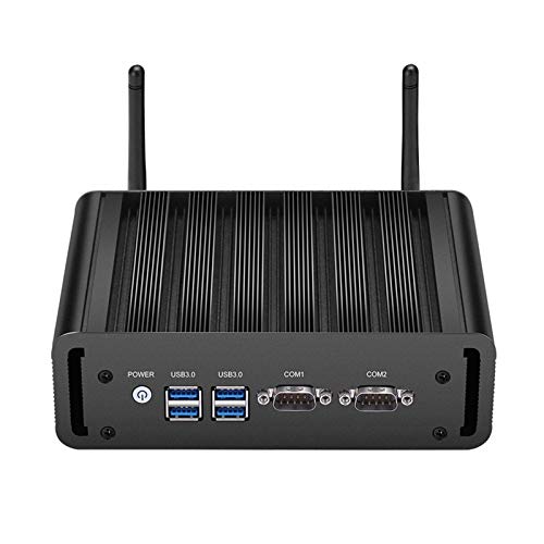 Sin Ventilador Mini PC I5 5200U 8 GB de RAM 128 GB SSD 2X Puertos Serie RS232 Nic Dual HDMI VGA 4xUSB3.0 WiFi Windows Linux Ubuntu (Bundle : 4GB RAM 128GB SSD, Color : I3 5005U)