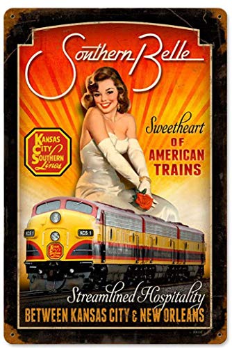 SITNG Southern Belle Retro Wall Art Vintage Metal Tin Sign Decoración de la pared Poster Hombre maduro Living prompt placa nuevo aluminio 8x12 pulgadas