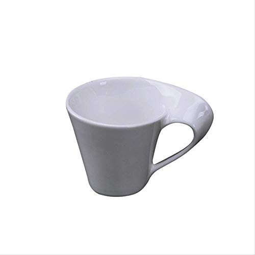 siyao Taza De Café Conjunto De Taza De Café De Cerámica Al por Mayor De Fábrica Creativo Blanco Puro Taza Y Platillo De Onda Pequeña Y Mediana Grande Juego De Platillo De Taza Pequeña Blanco