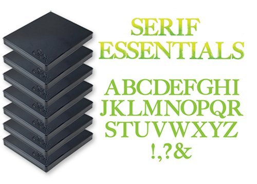 Sizzix Bigz Serif Essentials EL Smith - Juego de 7 troqueles, diseño de alfabeto, multicolor
