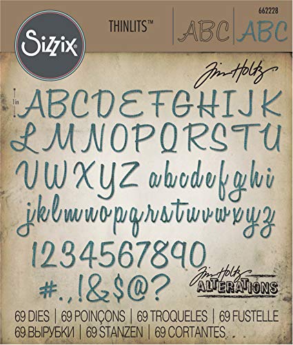 Sizzix Thinlits Troqueles 69PK Script superior e inferior