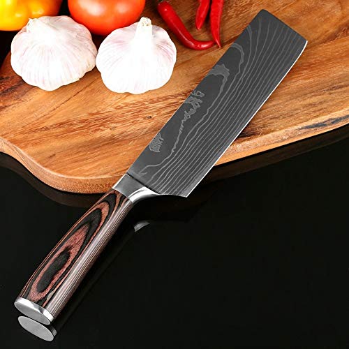 SJZS Patrón Cuchillo de Cocina 7''Japan Santoku Chef Acero Inoxidable del Cuchillo de imitar en Damasco Cuchillo de Cocina Cuchillo for Verduras Cuchillo