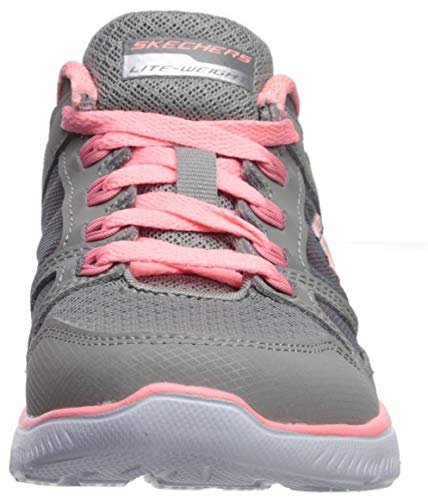 Skechers Summits-New World, Zapatillas para Mujer, Gris (Gray Leather/Mesh/Coral Trim Gycl), 38 EU