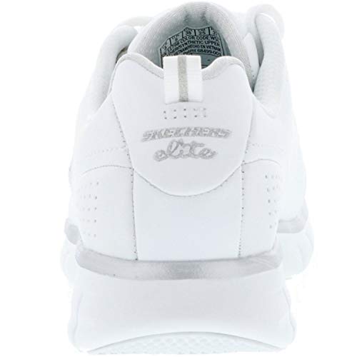 Skechers Women’s Synergy-Elite Status Trainers, White (White/Silver), 3.5 UK