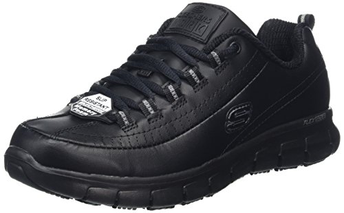 Skechers Women's's Sure Track-TRICKEL Work Shoes, Black (Black Leather Blk), 4 UK
