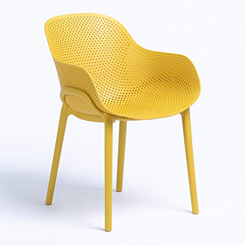 SKLUM Silla de Exterior Altea Polipropileno Amarillo Fresia - (Elige Color)