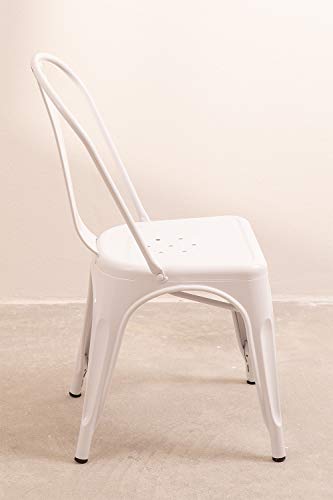 SKLUM Silla LIX Blanco Comedor Estilo Industrial Acabado Brillante