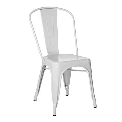 SKLUM Silla LIX Blanco Comedor Estilo Industrial Acabado Brillante