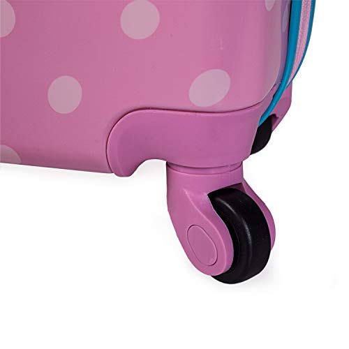 SKPAT - Maleta Infantil Cabina de Viaje 4 Ruedas Trolley Policarbonato Estampado Lunares. Equipaje de Mano. Rígida y Ligera. Candado. Low Cost. Estilo y Marca. 66450, Color Rosa