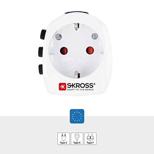 Skross Pro Light Adaptador de Enchufe eléctrico Universal Negro, Blanco - Adaptador para Enchufe (Universal, Universal, 100-250 V, 6,3 A, Negro, Blanco, 1575 W)