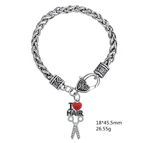 Skyrim I Love Pelo Tijeras Colgante Metal Pulsera de Cadena para los Hombres y Las Mujeres