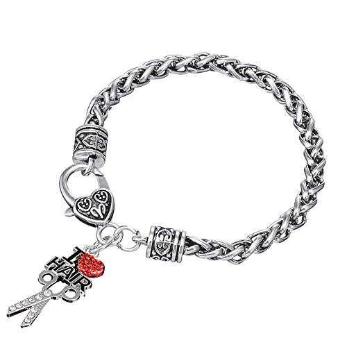 Skyrim I Love Pelo Tijeras Colgante Metal Pulsera de Cadena para los Hombres y Las Mujeres