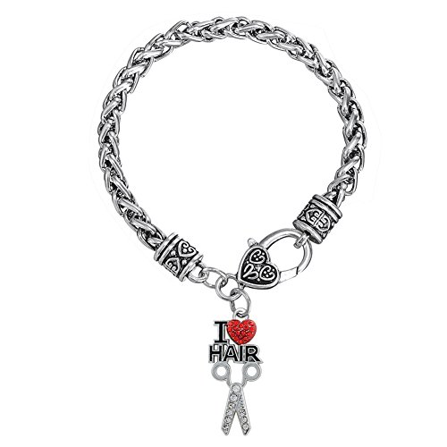 Skyrim I Love Pelo Tijeras Colgante Metal Pulsera de Cadena para los Hombres y Las Mujeres