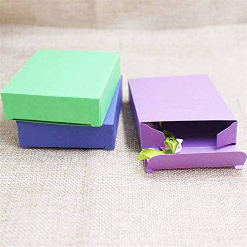 SLAKF 30pcs múltiples tamaño de la Caja a Favor del Papel de Caramelo Preciosos Productos de la indicación del Regalo y la Caja de Paquete de Violeta/Azul/limón Caja de Regalo Caja Verde
