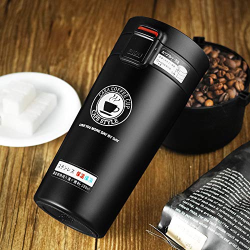 SLOSH Taza Cafe Termica Termo Vaso Termico Viaje Bpa Free 380ml Negro