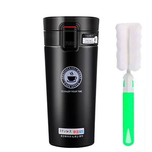 SLOSH Taza Cafe Termica Termo Vaso Termico Viaje Bpa Free 380ml Negro