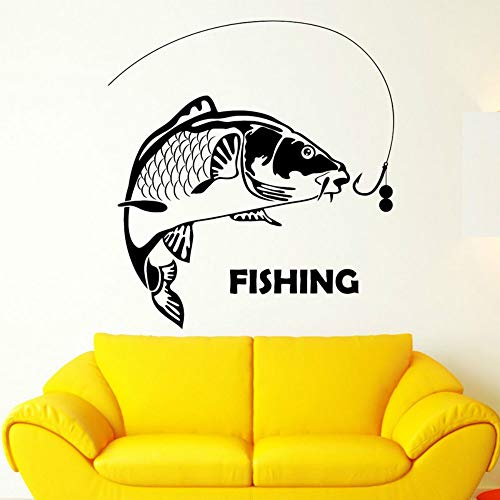 SLQUIET DIY FISHING Hook FISH Line Deportes al aire libre Hobby Home Decor Sticker Decal Interior Living Room Dormitorio Poster Mural en Stickers Orange L 57x61cm