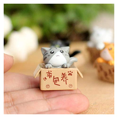 SMchwbc 1 Pieza Gatito pobre Caja del Gato del Gatito de la Historieta Modelo Pequeña Estatua de Coches Figurita Crafts Jardín Figura Ornamento de miniaturas (Color : White)