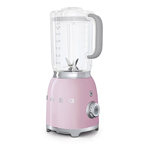 Smeg Batidora BLF01PKEU, 800 W, 1500 milliliters, Vidrio, 4 Velocidades, rosa pastel