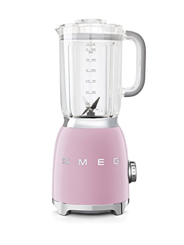 Smeg Batidora BLF01PKEU, 800 W, 1500 milliliters, Vidrio, 4 Velocidades, rosa pastel