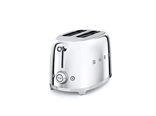 Smeg Tostador TSF01SSEU, 950 W, Acero Inoxidable, 2 Ranuras, cromo