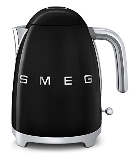 Smeg TSF02BLUK KLF11BLUK | 50s Retro Style 4 Slice Tostadora y hervidor de agua, color negro