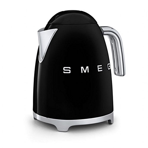 Smeg TSF02BLUK KLF11BLUK | 50s Retro Style 4 Slice Tostadora y hervidor de agua, color negro