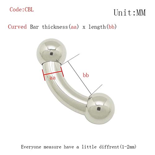 SMXGF 3 mm a 12 mm de Espesor de Acero Inoxidable joyería Piercing del Cuerpo del Barbell Piercing Cuerpo Curvado Barbell Piercing Barbell de la Ropa Interior for Las Mujeres