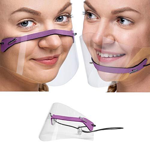 Snakell Pañuelo Facial Transparentes Reutilizables Lavables Antivaho | Pantalla Protectora de Plástico | Face Mouth Shields para Boca y Nariz con Sonrisa Visible