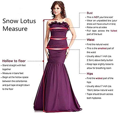 Snow Lotus - Vestido de quinceañera con cuello en V para mujer con mangas