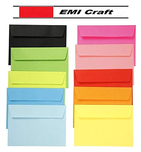 Sobres de colores, 10,5x15 cm, 120 gr, 50surtido - EMI Craft