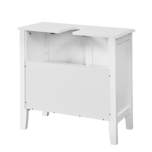 SoBuy Armario para el Debajo del Lavado,2 Puertas,Blanco,L 60 x P 30 x H 62 cm,FRG202-W,ES