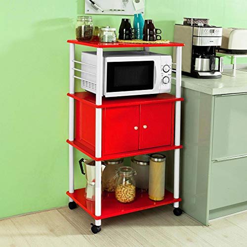 SoBuy® Carrito de cocina, estante de cocina, estante con ruedas, estantería de cocina, FRG12-R,ES