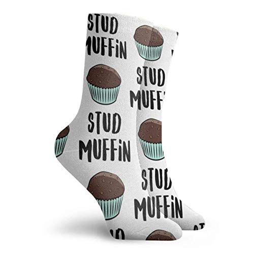 Socks Funny Colorful,Stud Muffin - Valentines Day - Chocolate Muffins On White_1343,100% Cotton Non Slip for Men Women 15.7inch One Size.