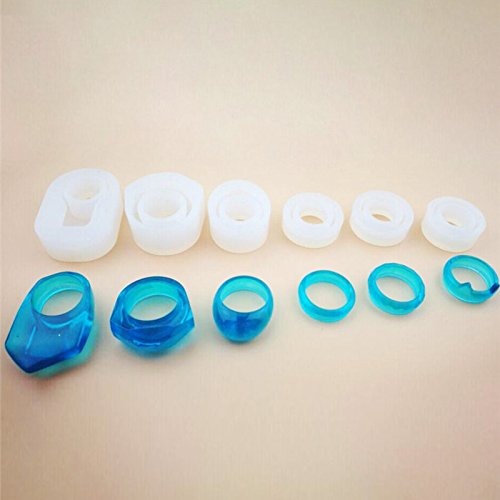 SODIAL 6 Piezas Surtidas de Anillo de Silicona DIY Molde para la Fabricacion de Joyas de Resina Artesanal