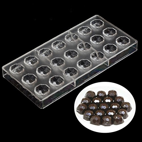 SODIAL Fabricante de Chocolate Duro Claro Policarbonato DIY Molde de Caramelo 21 Bolas Medias Mini Molde