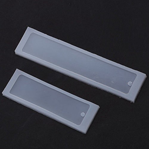 SODIAL Molde del marcador del silicon del rectangulo de 2 PC/Set, marcador de DIY Fabricacion de resina de resina epoxi Molde artesanal de silicona Molde transparente