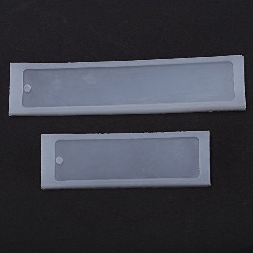 SODIAL Molde del marcador del silicon del rectangulo de 2 PC/Set, marcador de DIY Fabricacion de resina de resina epoxi Molde artesanal de silicona Molde transparente