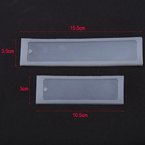 SODIAL Molde del marcador del silicon del rectangulo de 2 PC/Set, marcador de DIY Fabricacion de resina de resina epoxi Molde artesanal de silicona Molde transparente