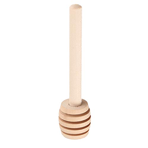 SODIAL Pack de 100 Unidades de Mini Varillas de Madera Miel Cuchara de Helado De 3 Pulgadas, empaquetados Individualmente, Servidor para tarros de Miel dispensan Miel de acquerugiola, bomboneras