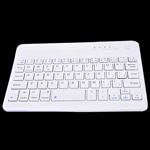 SODIAL Teclado Inalámbrico Bluetooth para Teléfono Móvil con Funda De Cuero PU Mini Inalámbrico Portátil Aluminio Ordenador Portátil Funda De Cuero - Azul