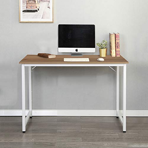 sogesfurniture Escritorio para Ordenador Moderno Mesa de Computadora Escritorio de Oficina Mesa de Trabajo Mesa de Estudio de Madera y Acero, 100x50x75cm, WK-JJ100-OK-BH