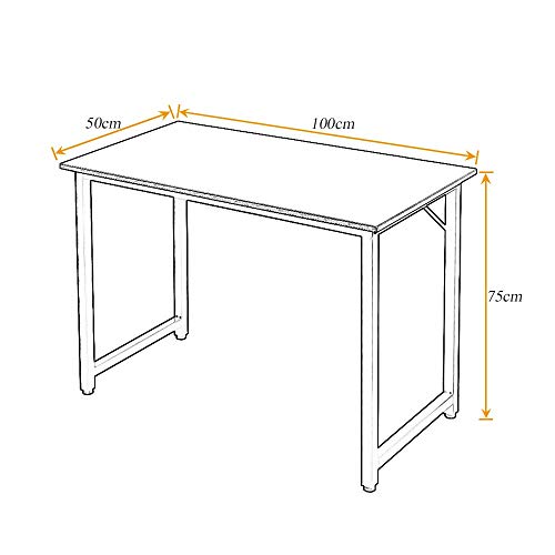 sogesfurniture Escritorio para Ordenador Moderno Mesa de Computadora Escritorio de Oficina Mesa de Trabajo Mesa de Estudio de Madera y Acero, 100x50x75cm, WK-JJ100-OK-BH