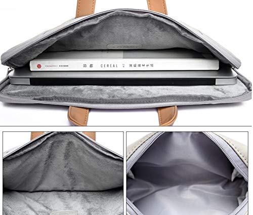 Sokaly 13-15.6 Pulgadas Mujer Hombre Bolso de Bandolera/Maletín/Mensajero Funda para Laptop Macbook Air iPad Portátil Suave Material Avanzado De Moda y Negocios (14 Pulgadas, Caqui)