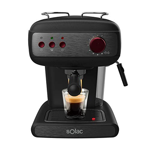 Solac CE4496 Stillo 20 Bar Cafetera Espresso, 850 W, 1.5 litros, Acero Inoxidable, Negro