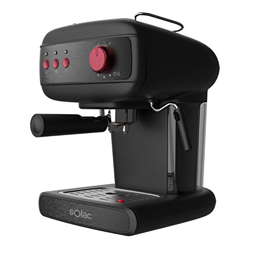 Solac CE4496 Stillo 20 Bar Cafetera Espresso, 850 W, 1.5 litros, Acero Inoxidable, Negro