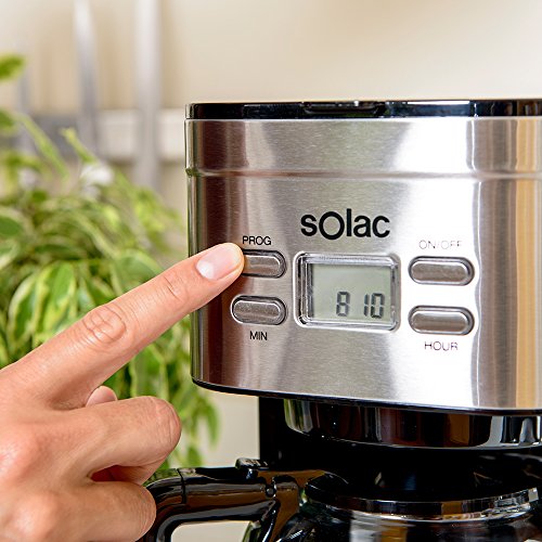 Solac Stillo CF4028 - Cafetera de goteo programable con jarra vidrio de 1.5 l, 12 tazas