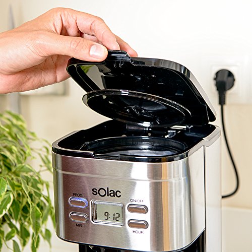 Solac Stillo CF4028 - Cafetera de goteo programable con jarra vidrio de 1.5 l, 12 tazas