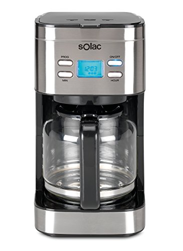 Solac Stillo CF4028 - Cafetera de goteo programable con jarra vidrio de 1.5 l, 12 tazas